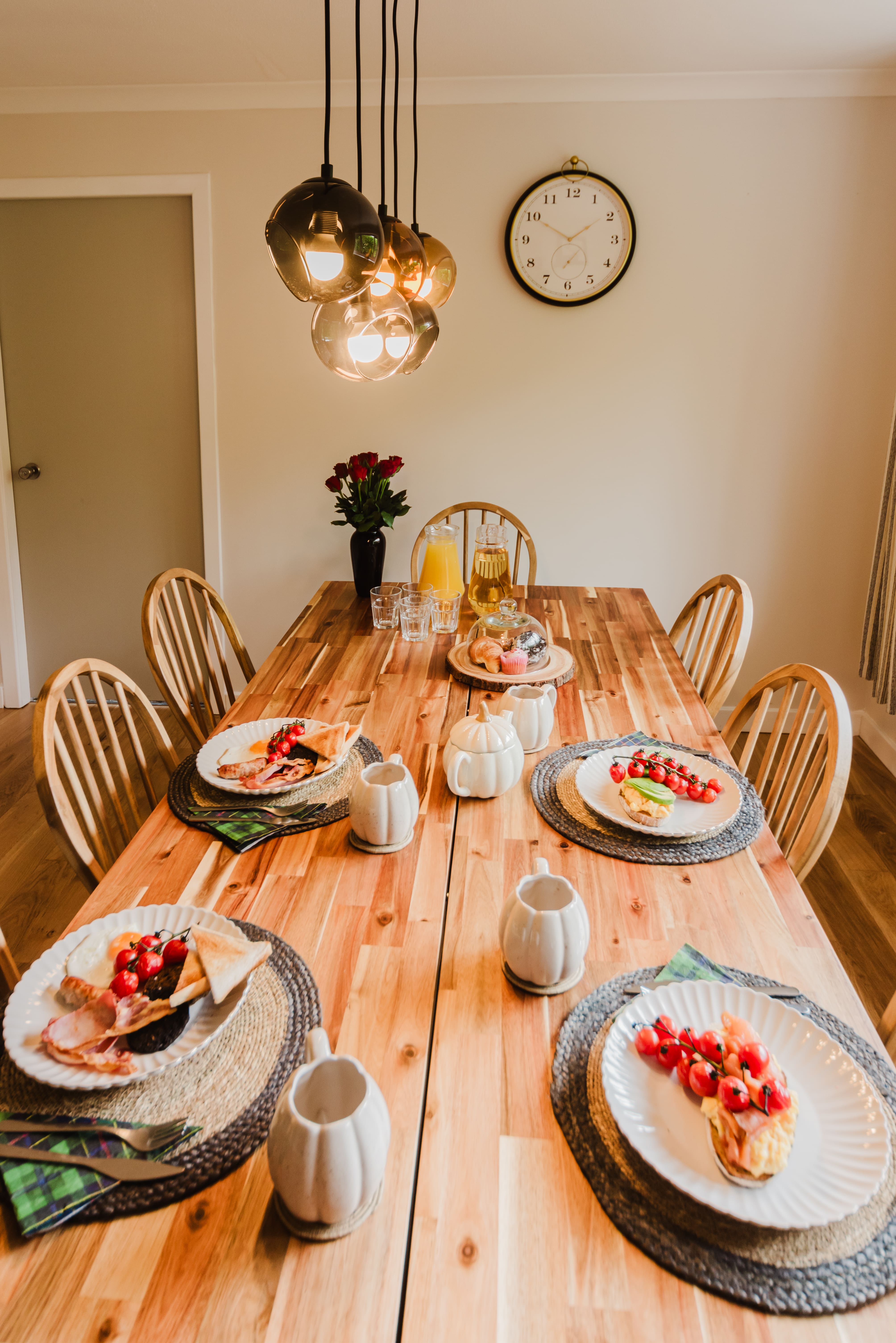 Dining table overhead view